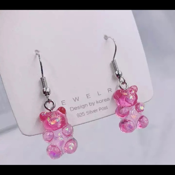Teddy Bear Earrings (Color Choices) - Picture 2 of 3